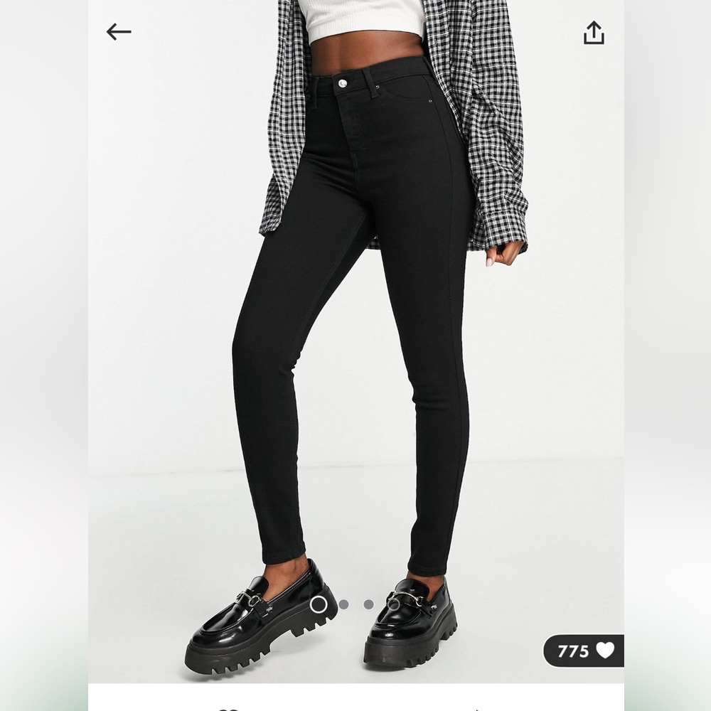 Topshop Jamie Jean in Pure Black